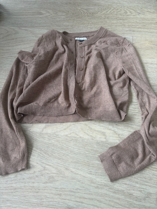 American Eagle Outfitters Sweaters - American Eagle Outfitters Cropped Button-Up Cardigan - Taupe Brown